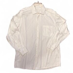 Harry & Sons Men's Size 17 34/35  XL Old Money White Dress Shirt Made in Italy.